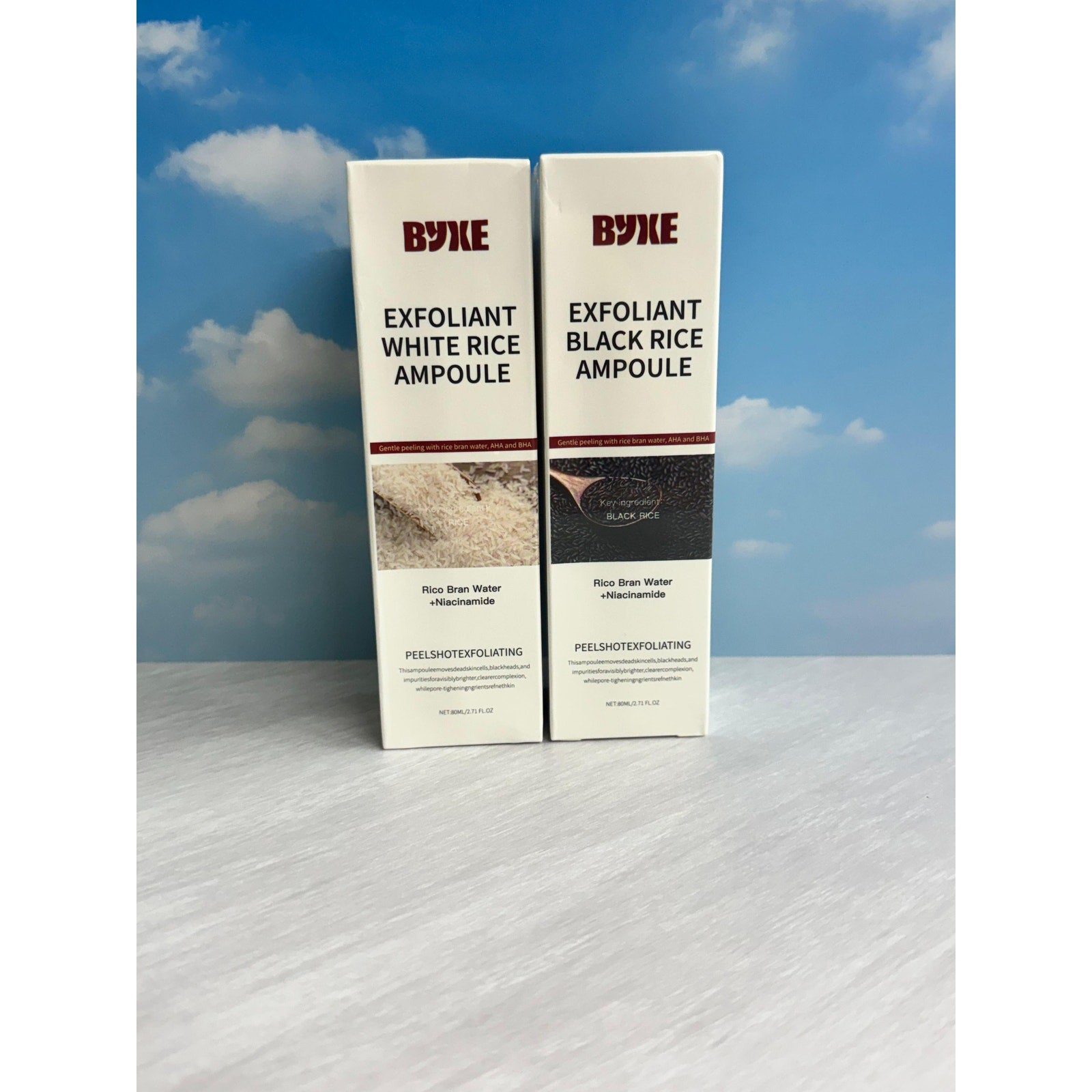 Exfoliant rice ampoule white and black rice, set of 2, 80ml