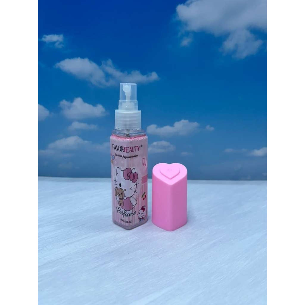 Hello Kitty FavorBeauty Cute Cartoon Perfume Spray 60ml Pink Heart Cap Kawaii