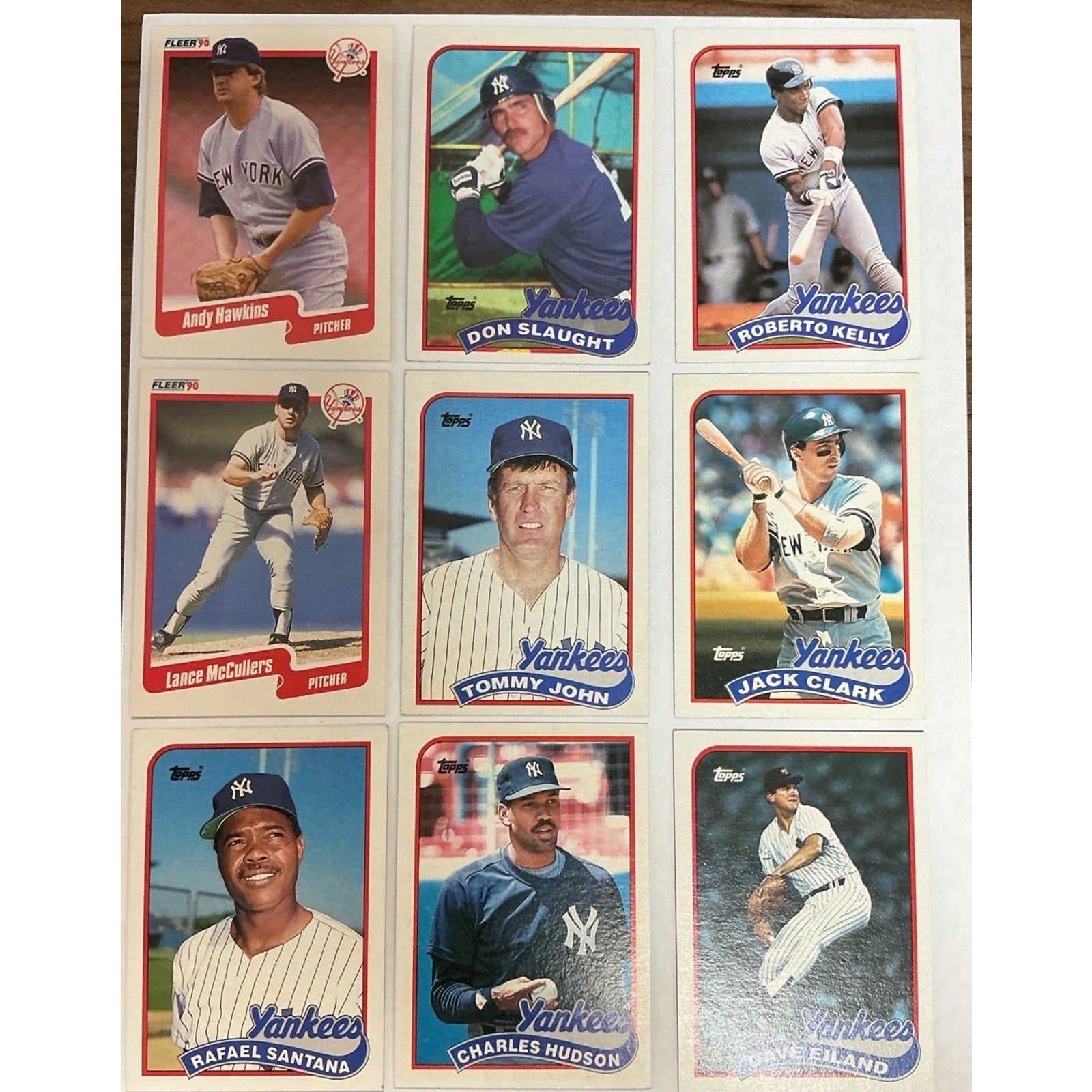 New York Yankees Card Lot 50 Cards Vintage 80s 90s Topps Upper Deck MLB Good Con