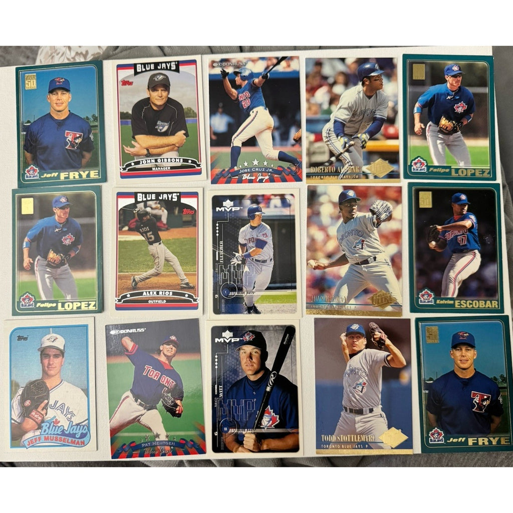 MLB Baseball Card Lot 53 Toronto Blue Jays Delgado Halladay Alomar Good Cond