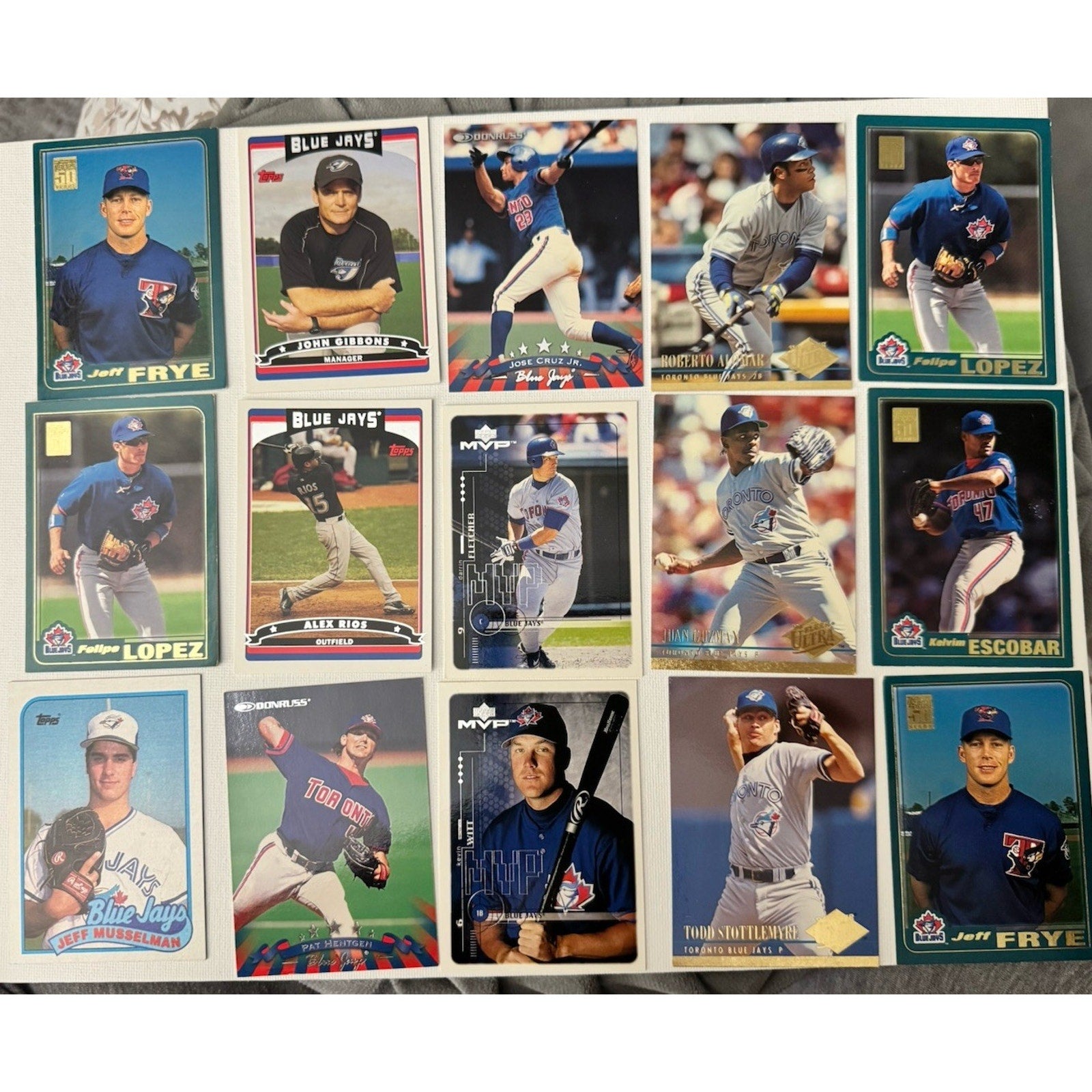 MLB Baseball Card Lot 53 Toronto Blue Jays Delgado Halladay Alomar Good Cond