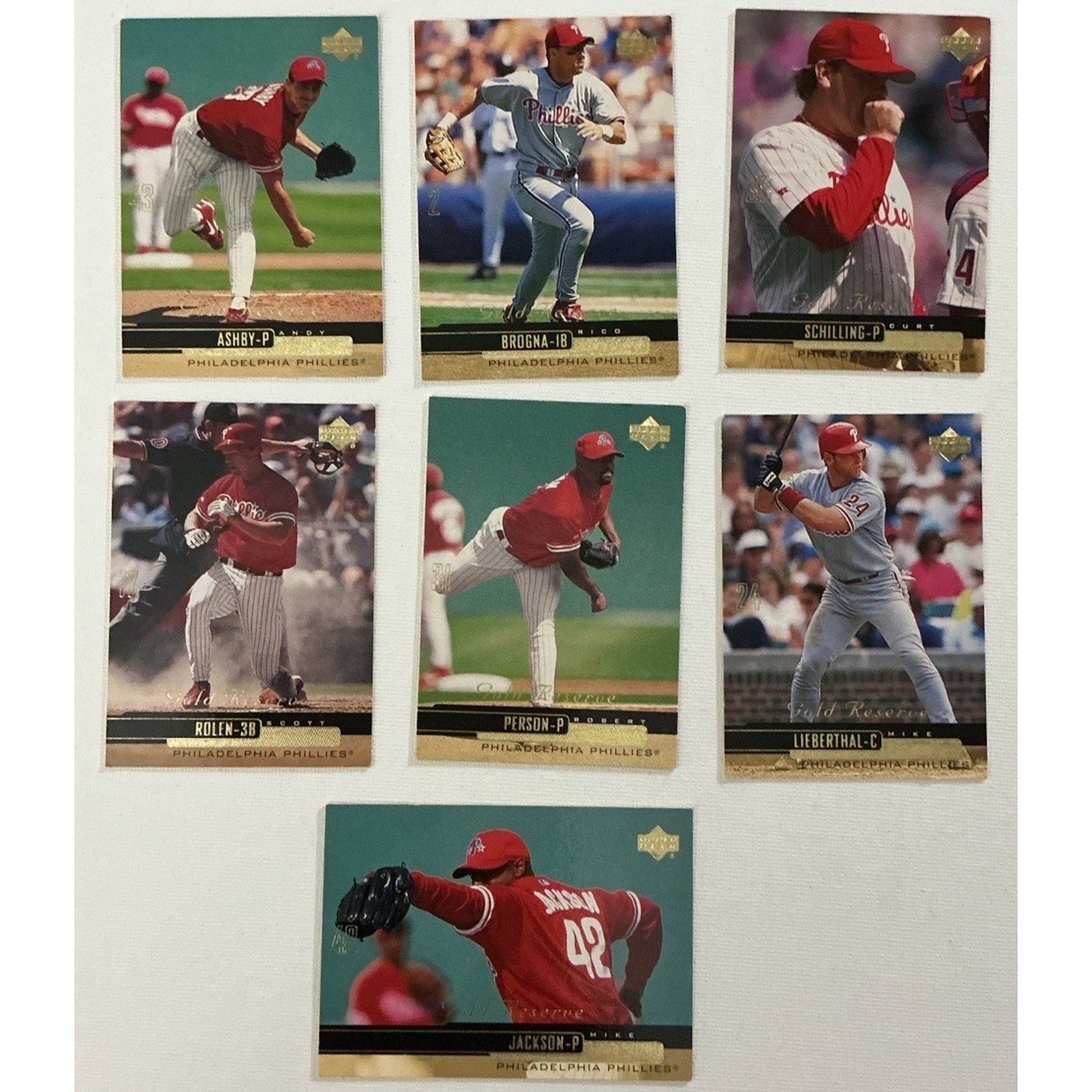 Philadelphia Phillies Card Lot (58) Schmidt Rolen Rollins Schilling Dykstra MLB