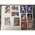 Mixed MLB baseball card lot including vintage 90s cards and inserts.