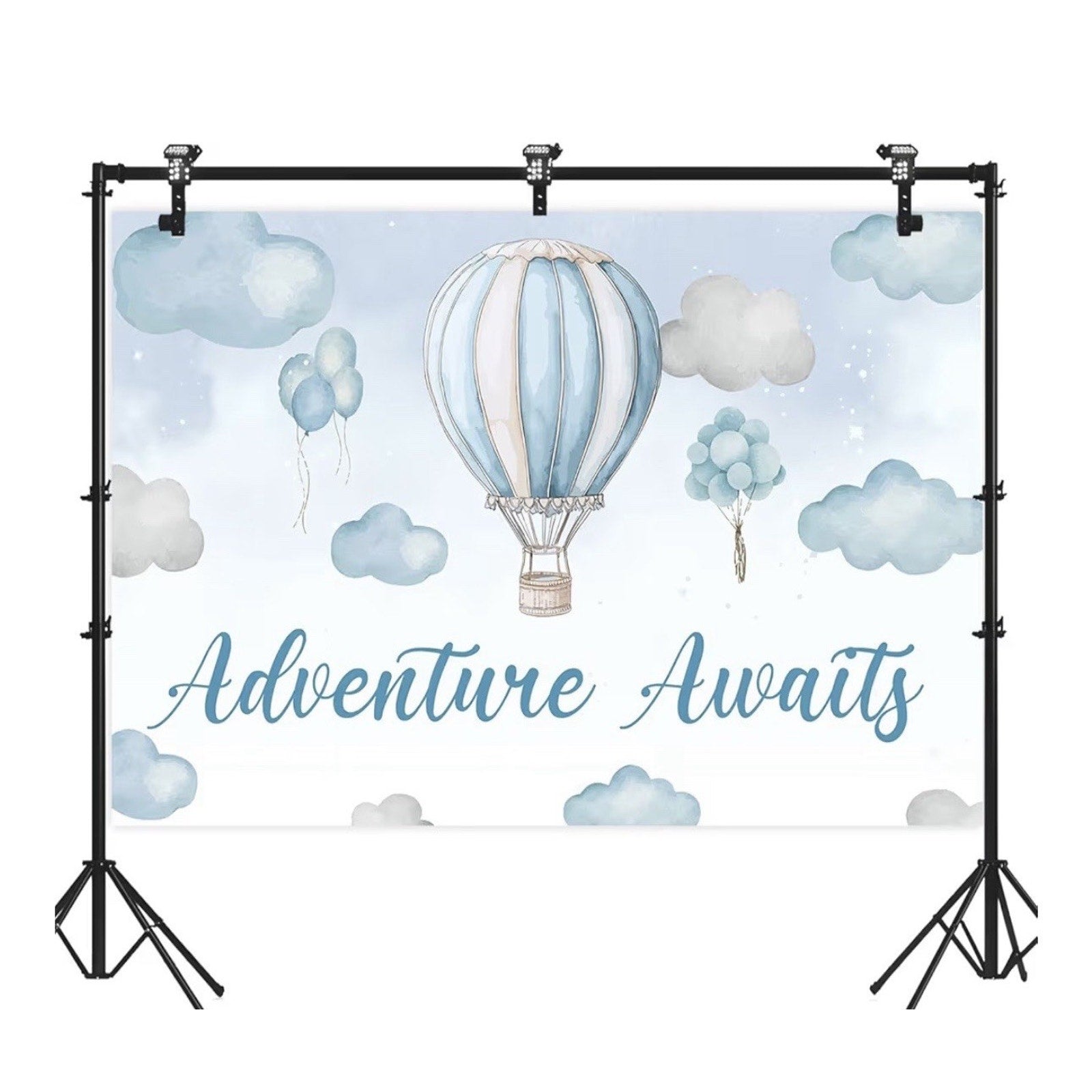 Hot Air Balloon Bear Baby Shower Photography Background Baby Boys One 5x3feet