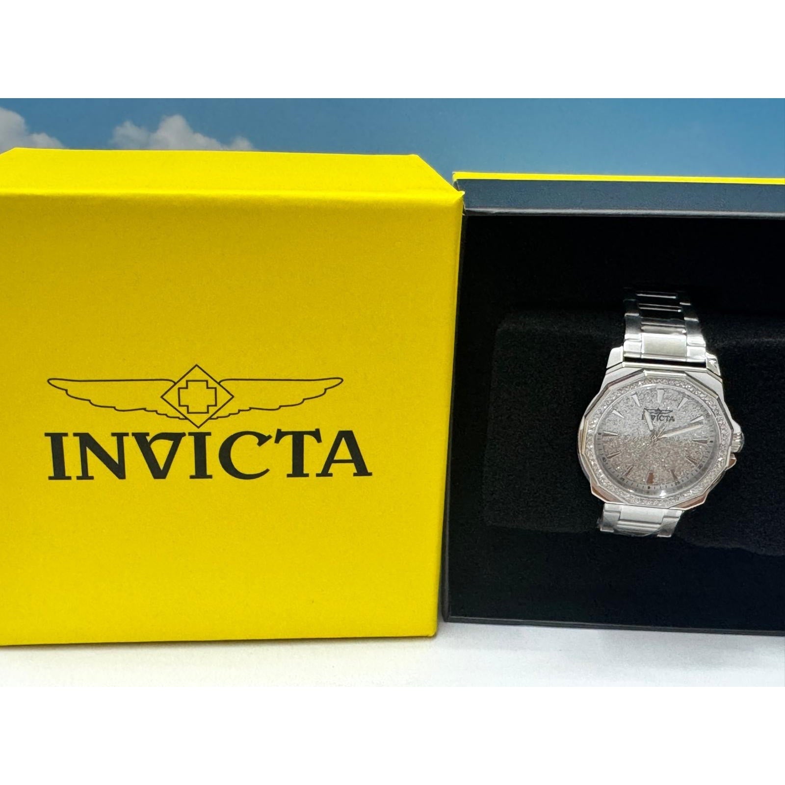 Invicta Speedway Women's Watch-34mm, Silver/Glitter(49128)-New In Box-MSRP $199