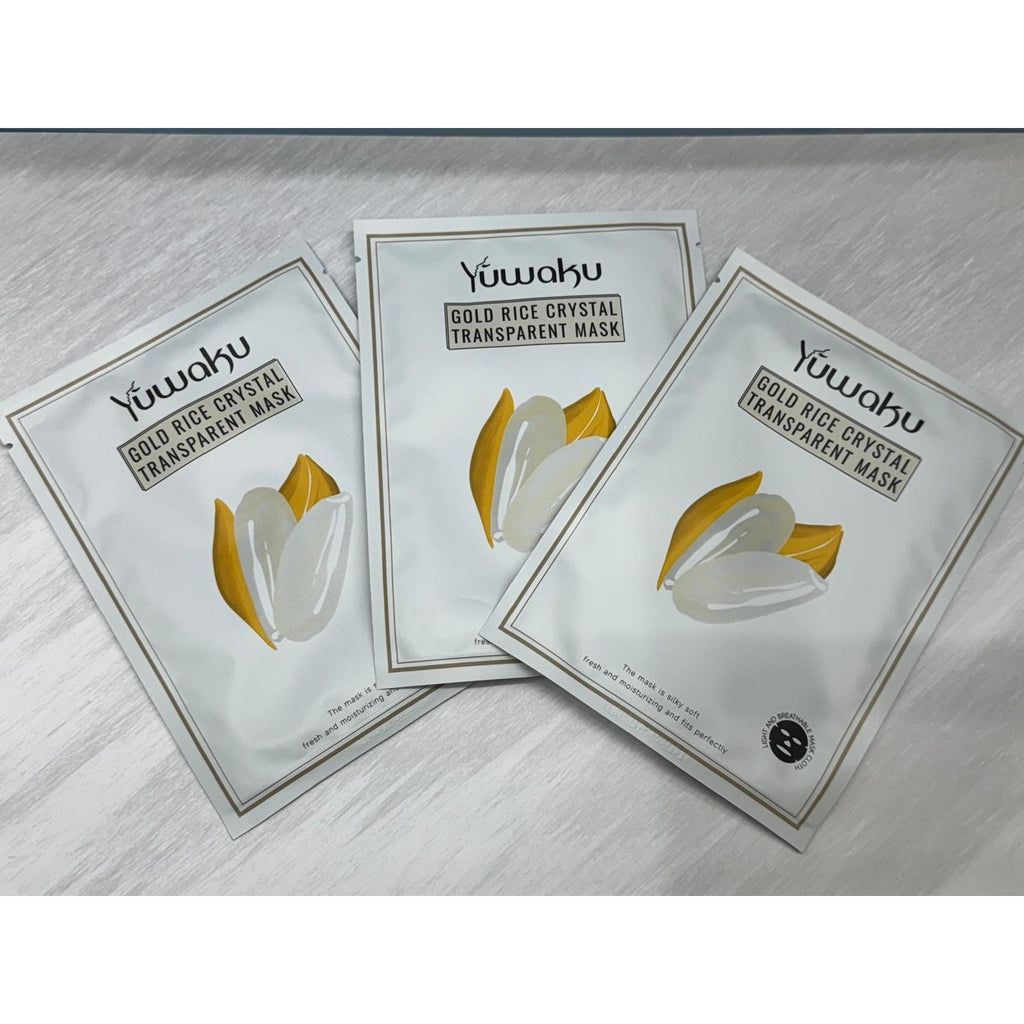 Yuwaku Premium Makeup Brush Set + Gold Rice Crystal Transparent Mask 8 pieces