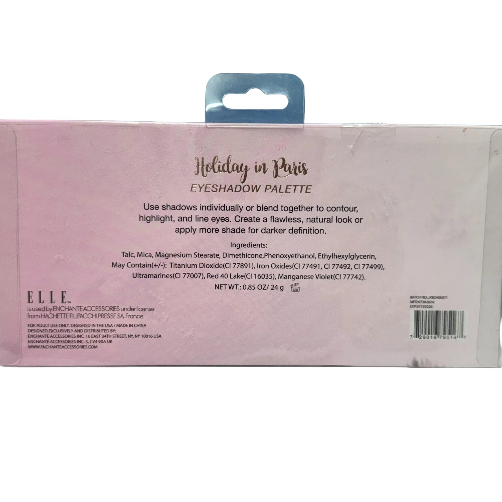ELLE Holiday In Paris Eyeshadow Palette 24 Color Neutral Shimmer Matte Makeup