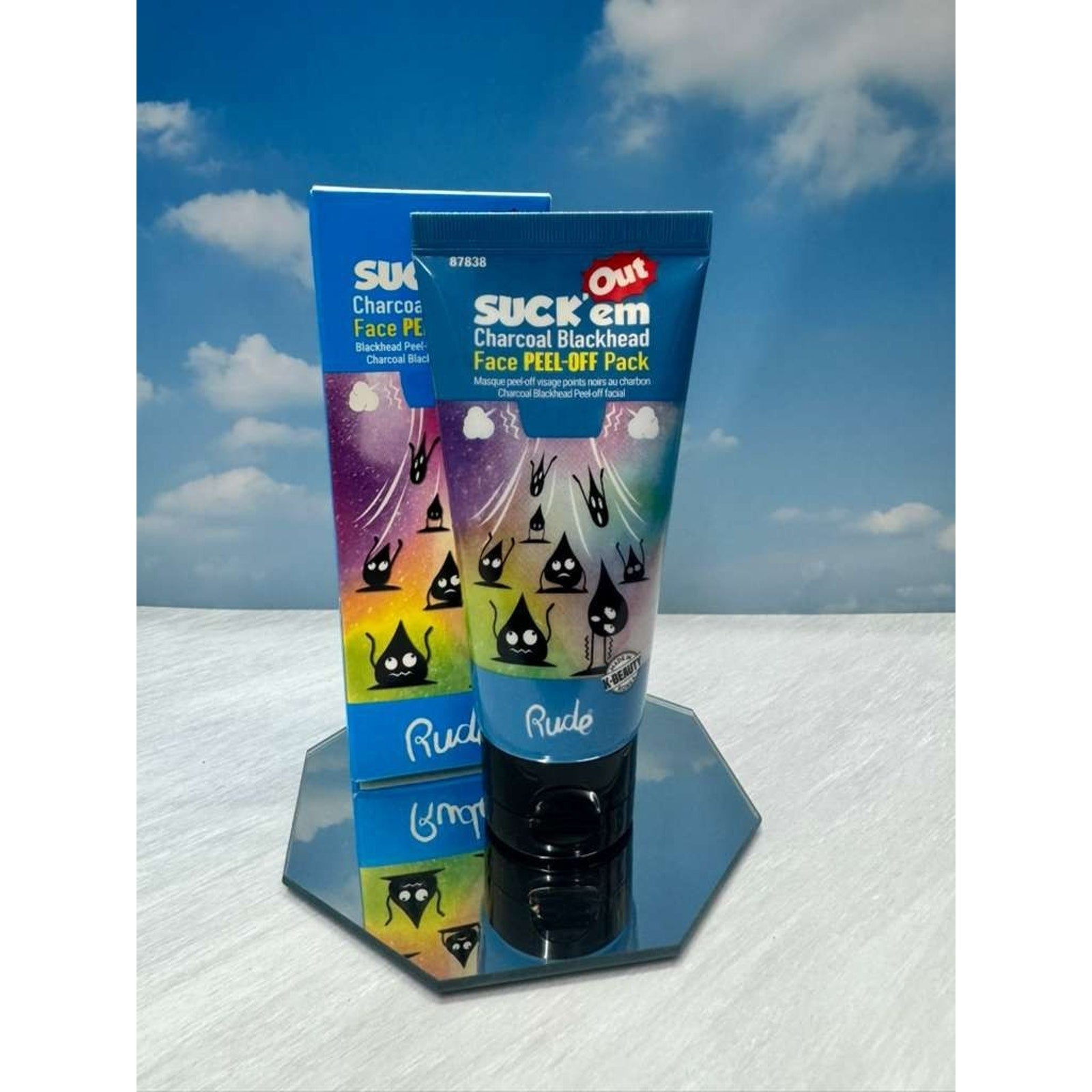 Rude Suck’em Out Charcoal Blackhead Face Peel-Off Pack 80ml K-Beauty New