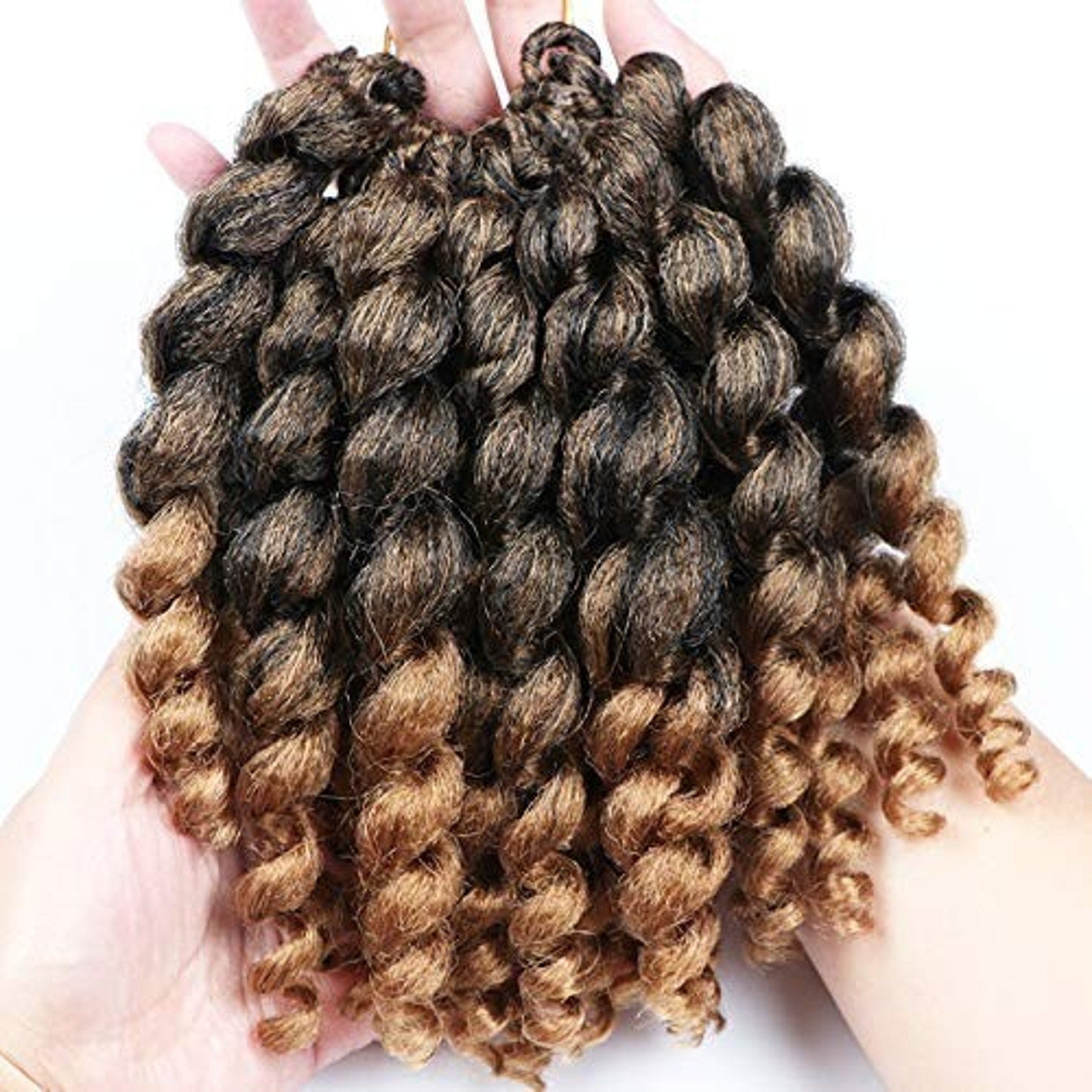 Crochet Braids Hair 2X Ringlet Wand Curl 3 Packs 8 inch Jamaican Twist Braidi...