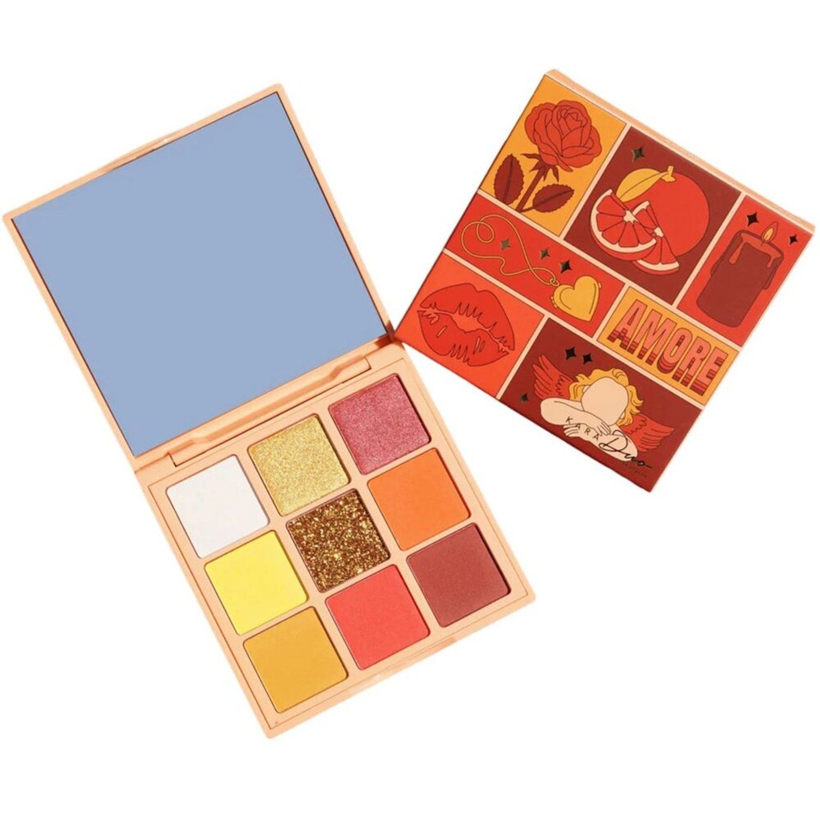 Amore Eyeshadow Palette – 9 Colors Highly Pigmented Glitter & Matte Eyeshadow