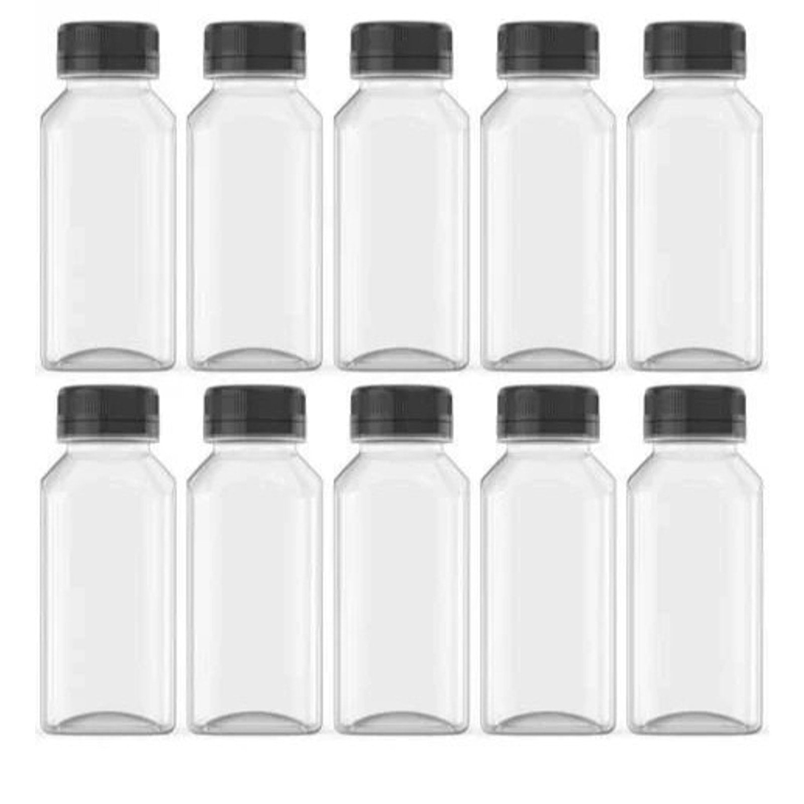 5 Pcs 8 Ounce Plastic Juice Bottles, Reusable Bulk Beverage Containers for Juice