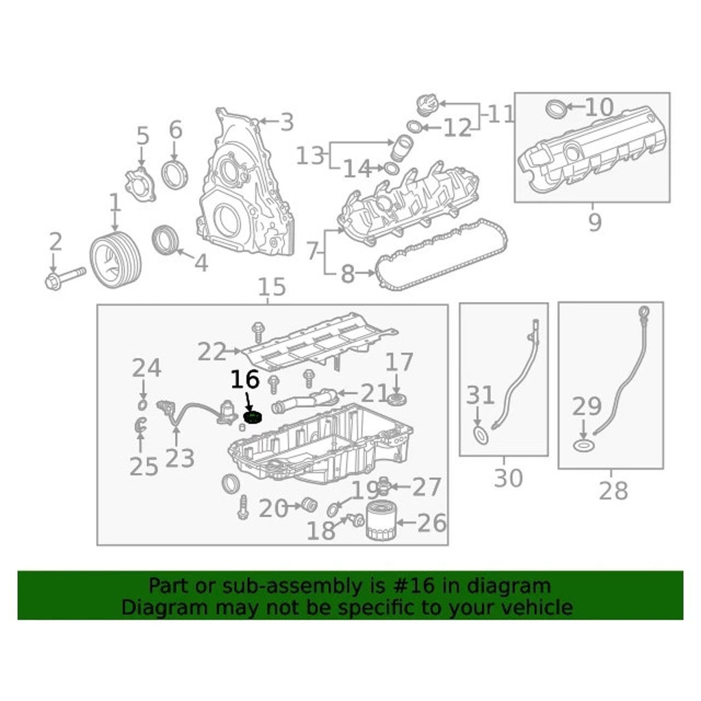 Genuine GM Front Oil Pan Seal 12666993