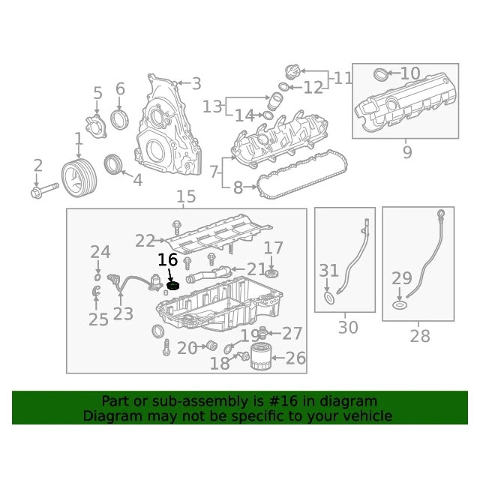 Genuine GM Front Oil Pan Seal 12666993