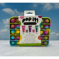Pop It Beauty in a Bag Lip Gloss & Nail Polish Set w/ Pop Fidget Case New