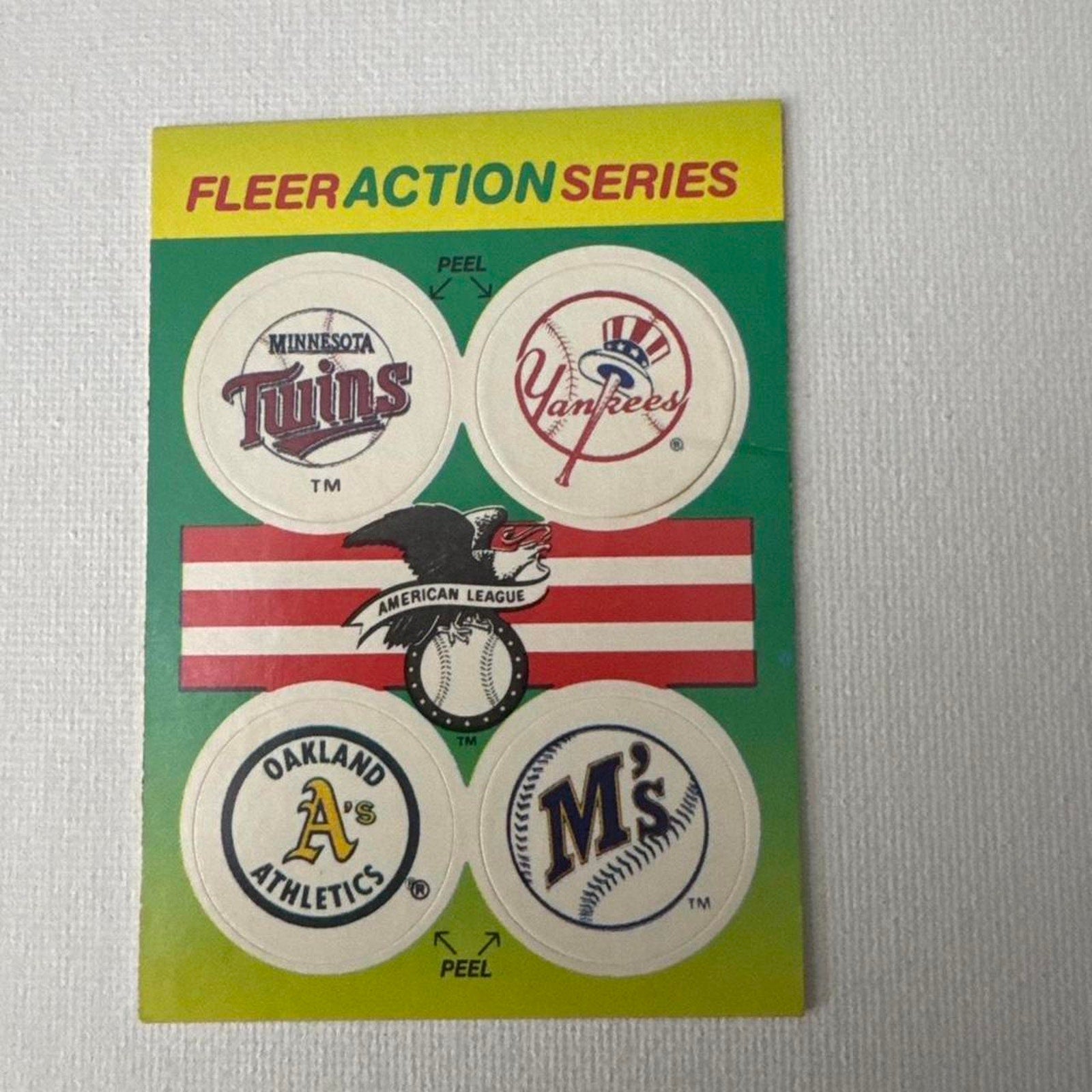 Fleer action series mlb stickers
