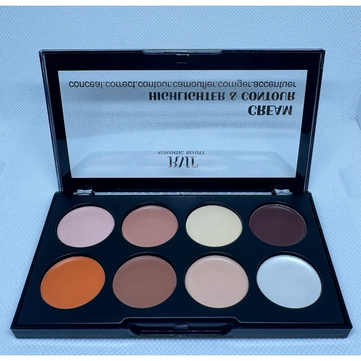 Romantic Beauty Cream Highlight & Contour Palette Set 8 Hues Conceal & Correct