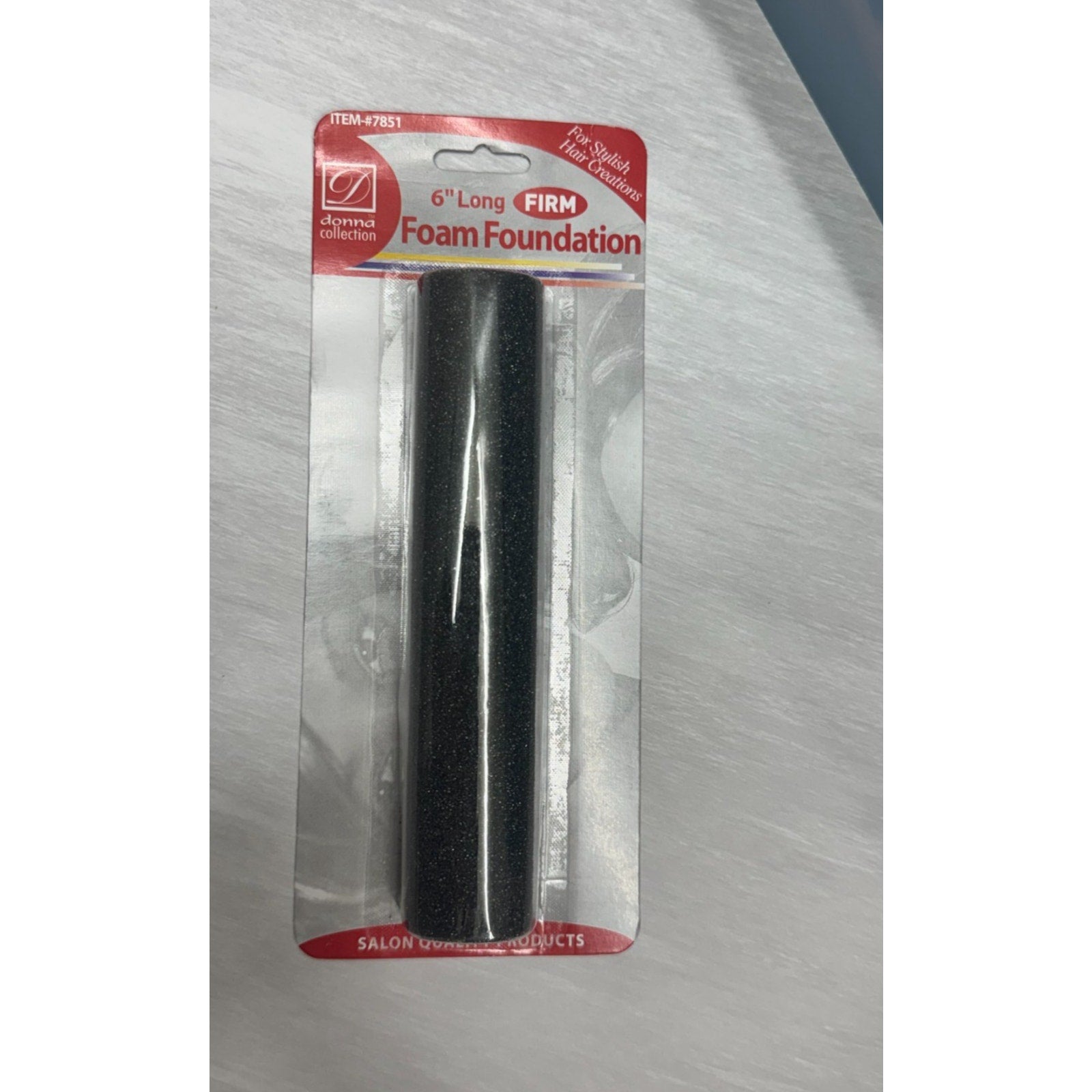 Donna Collection 6" Long Firm Foam Foundation Hair Styling Builder Black #7851