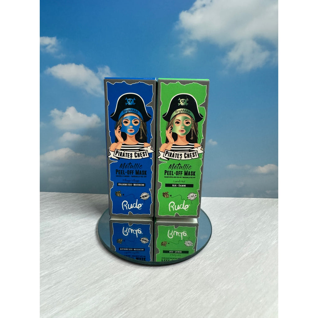 Rude Pirates Chest Metallic Peel Off Mask Set Blue & Green K-Beauty Face Mask Duo