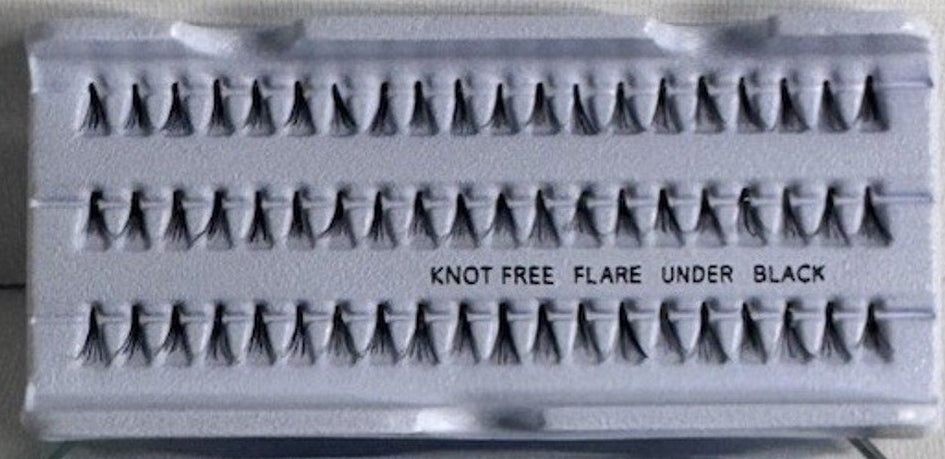 100 Trays of 60 Premium Quality Flare Under Knot Free False Eyelashes, Black