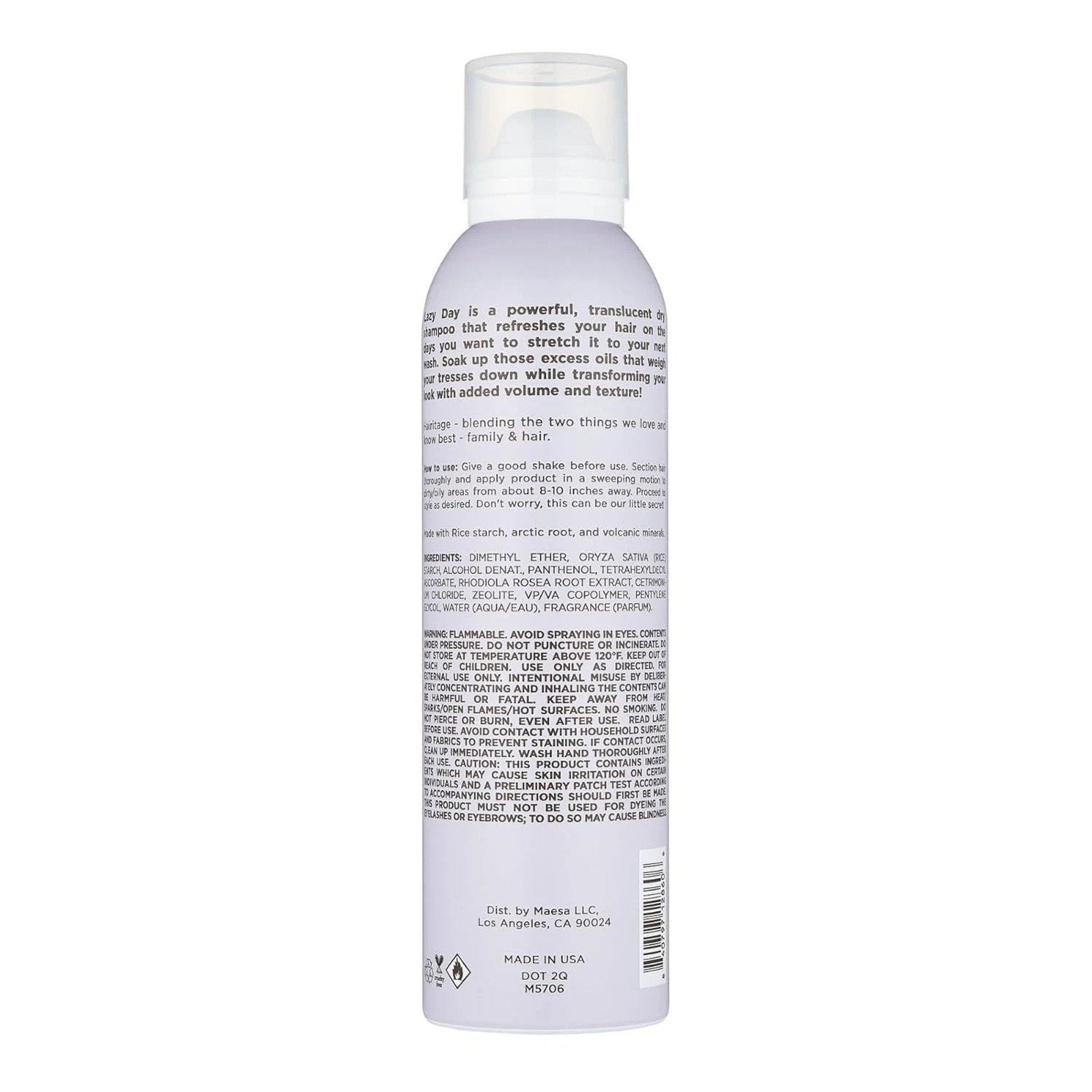 Hairitage Dry Shampoo Volumizing Spray for Women Cherry Amber 5oz Color Safe