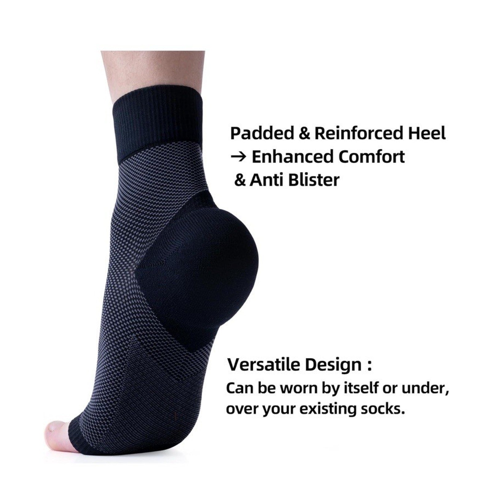 Compression Sleeve Support PLANTAR FASCIITIS Foot Pain Valgus Heel Ankle Socks L