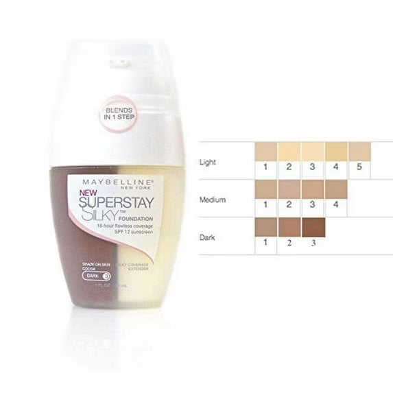 Maybelline New York - Superstay Silky Foundation - Honey Beige/Medium 3 Shade - 1 fl oz