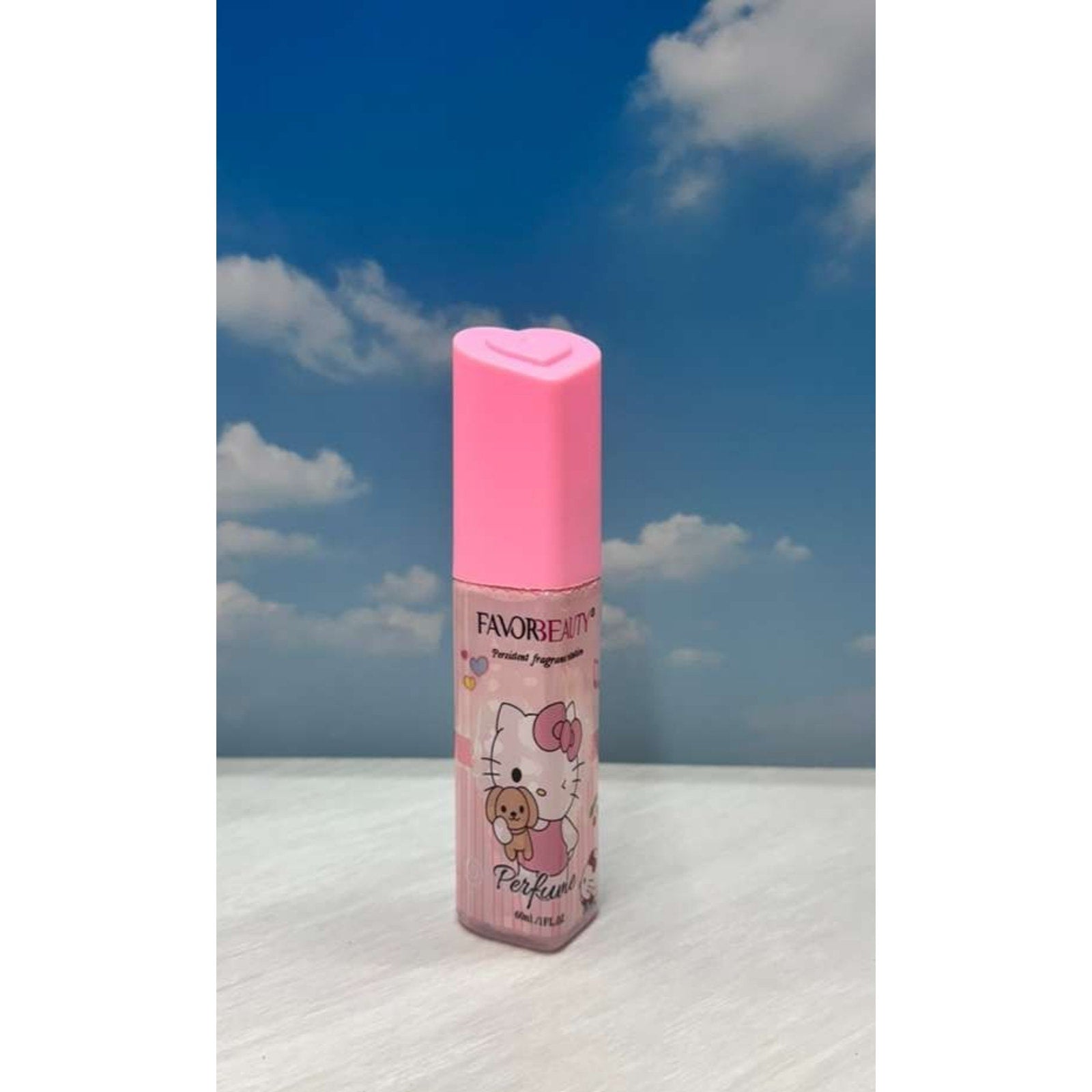 Hello Kitty FavorBeauty Cute Cartoon Perfume Spray 60ml Pink Heart Cap Kawaii