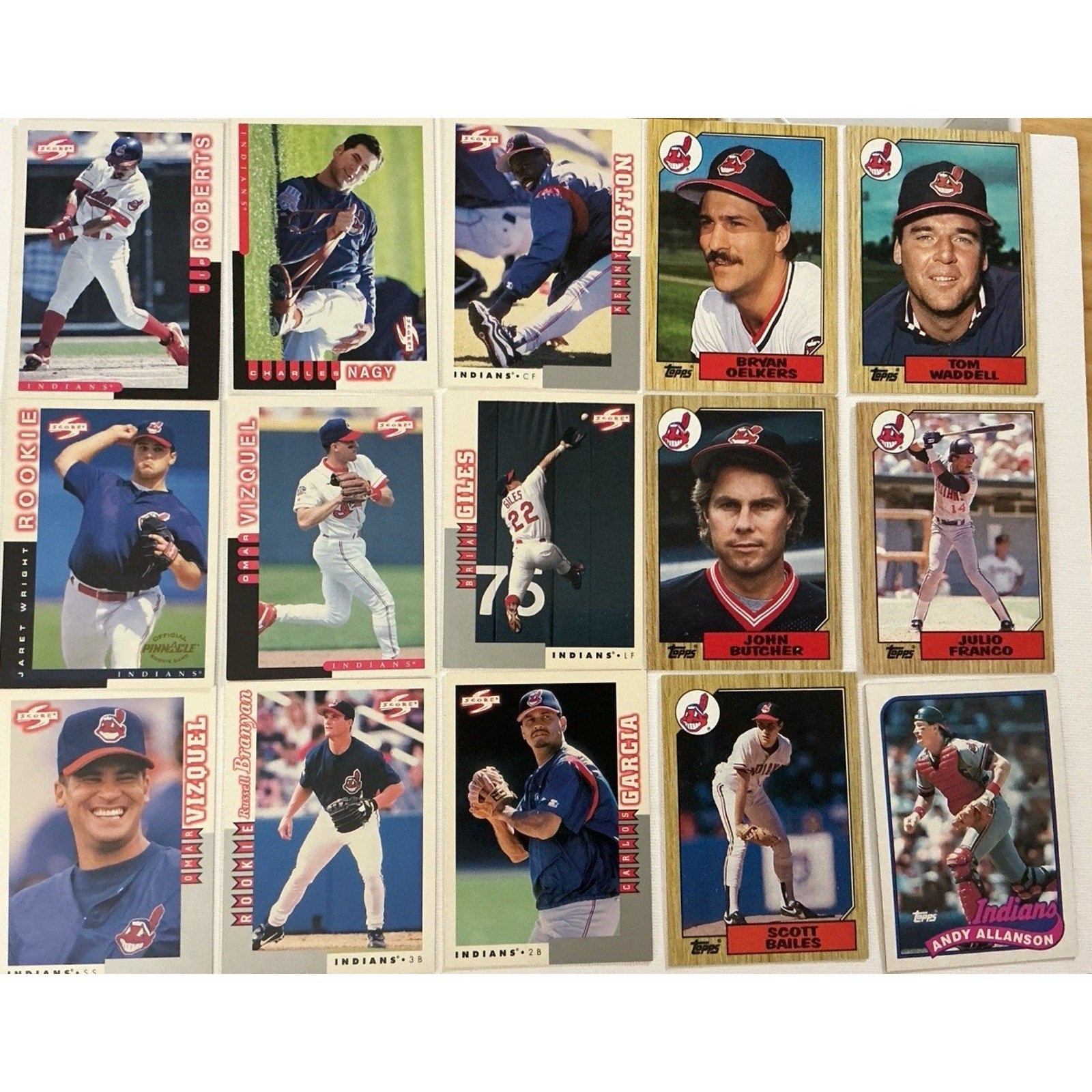 Indians Baseball Card Lot Manny Ramirez Thome Alomar Lofton Vizquel 73 Cards Goo