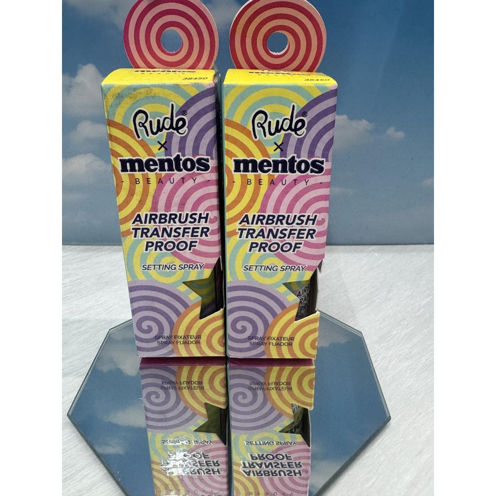 Rude x Mentos Beauty Airbrush Transfer Proof Setting Spray 45ml Long Lasting 2ea