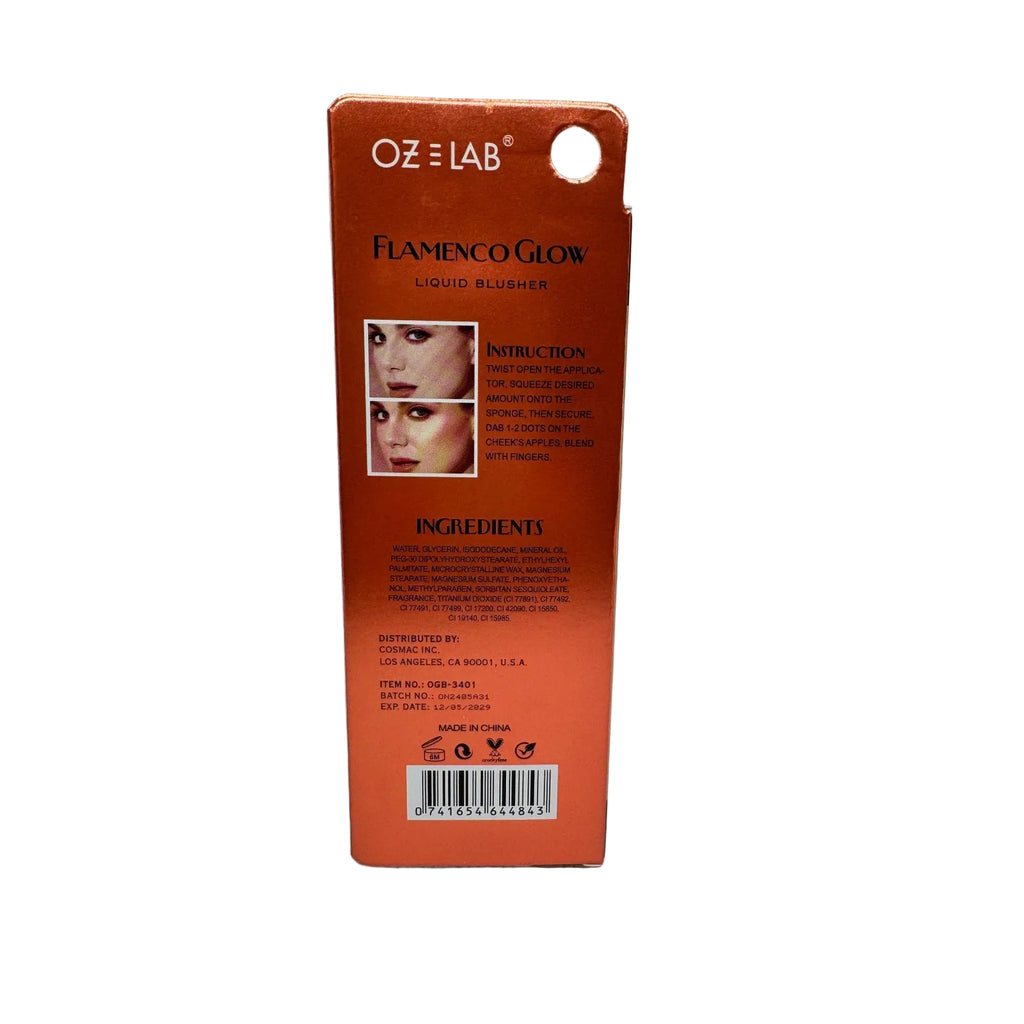Oz lab Liquid blusher smudge proof, sweat proof, water proof dewy finish 0.21oz 04 retro red