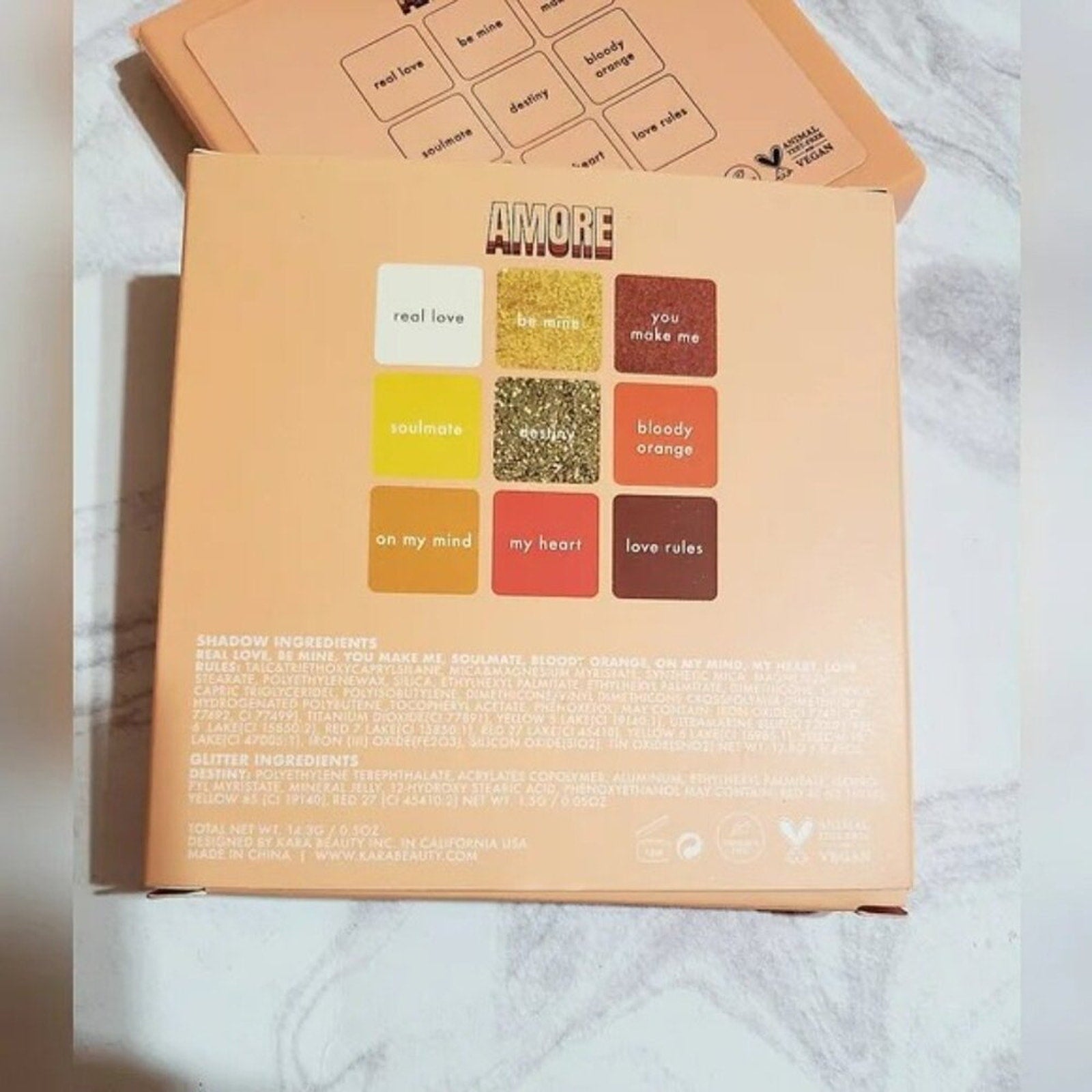 Amore Eyeshadow Palette – 9 Colors Highly Pigmented Glitter & Matte Eyeshadow