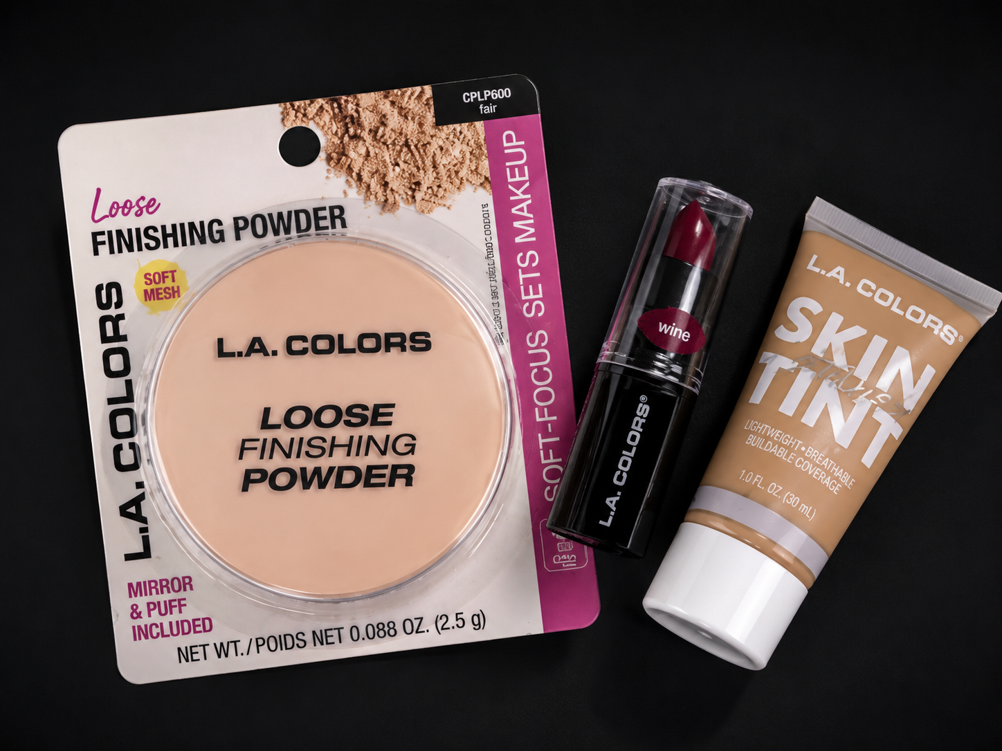 LA Colors Make Up Set Finishing Powder, Lip Vintage And Skin Tint Natural