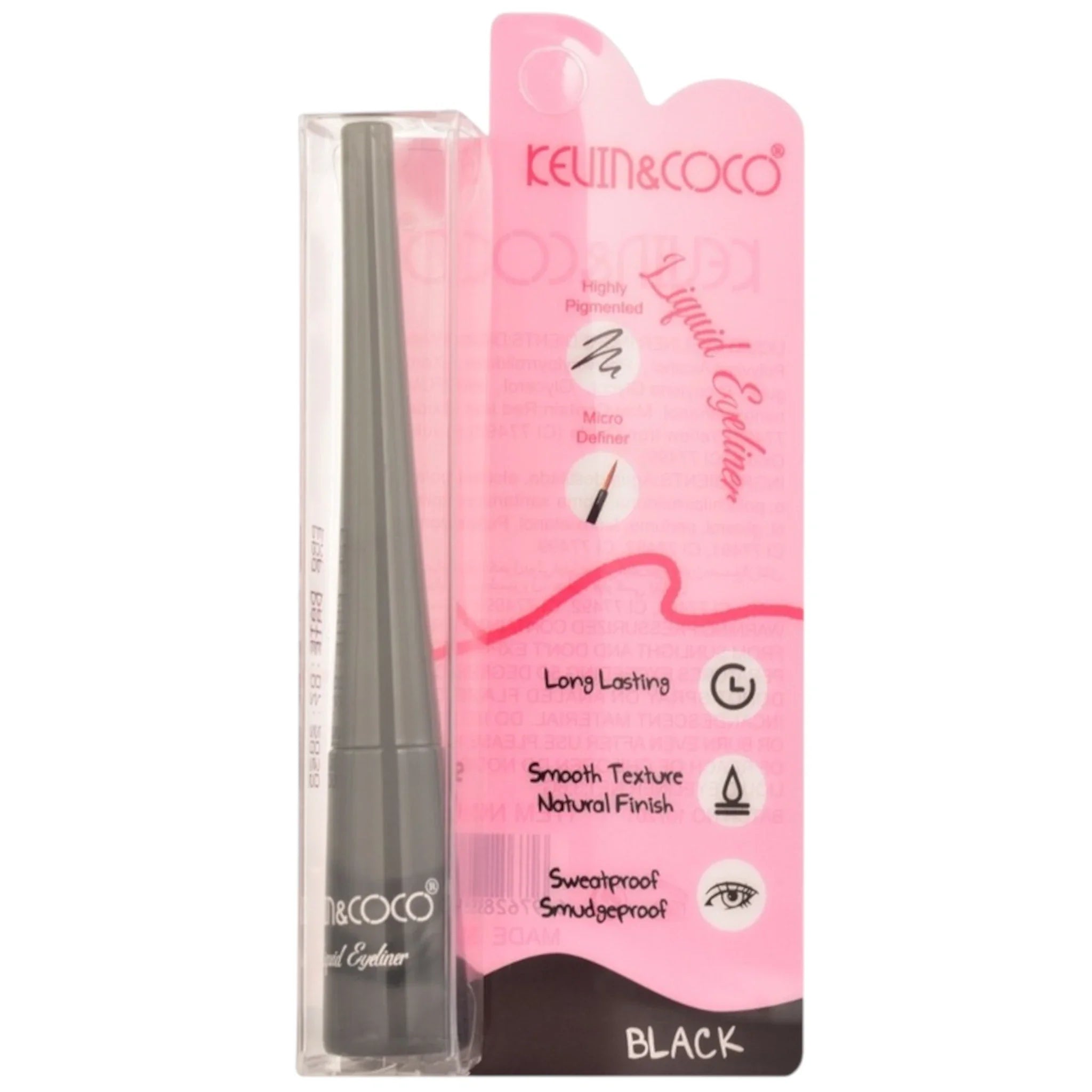 Kevin Coco Liquid Eyeliner Black Highly Pigmented Micro Definer New