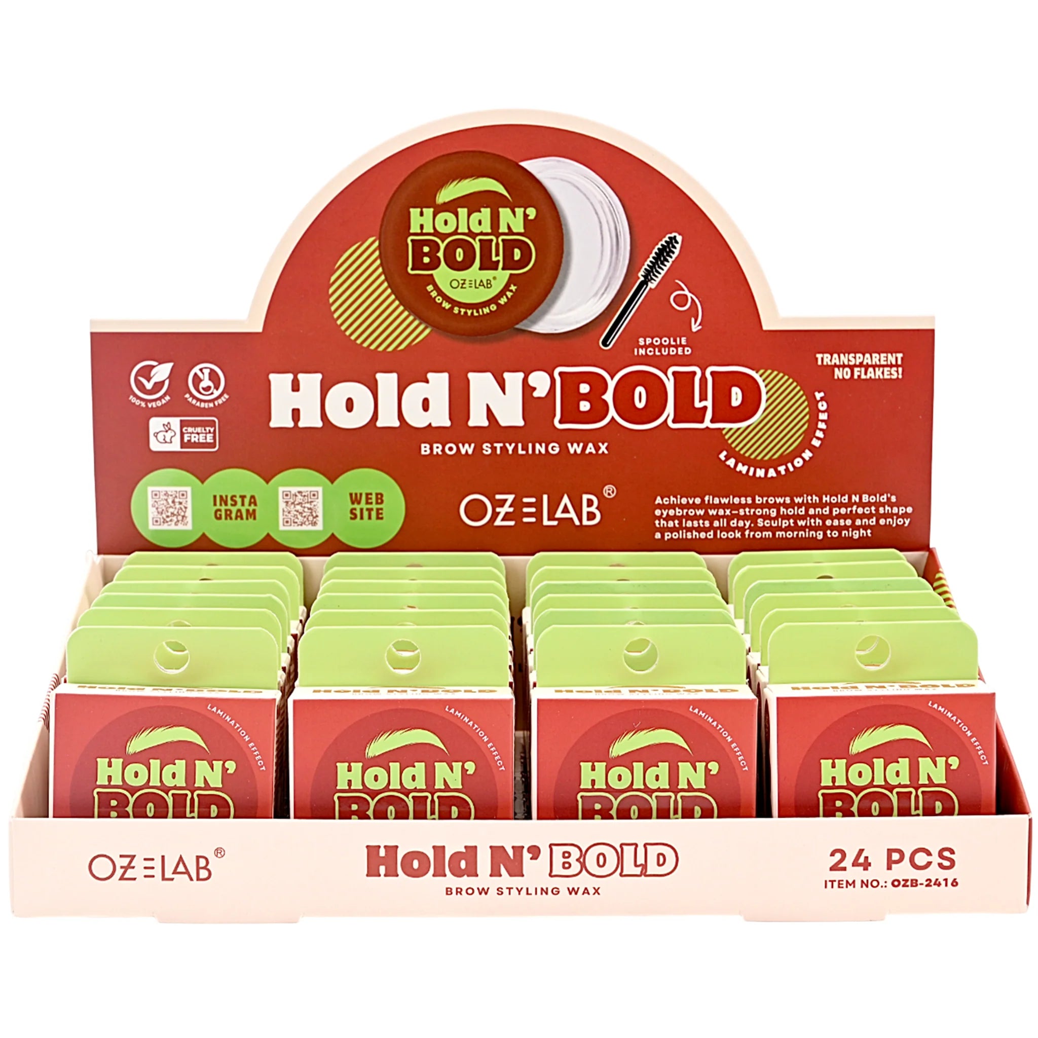 Oz Lab Hold'N Bold Brow Styling Wax 0.49oz OZB-2416