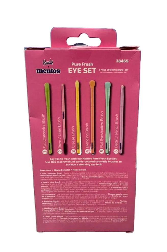 Rude x Mentos Pure Fresh Eye set 6 pieces cosmetic Brush set