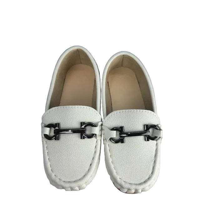 Children Moccasin Shoes Boys Fashion Leather Shoes Children Simple Flats Moccasins for School Travel Play and Various parties