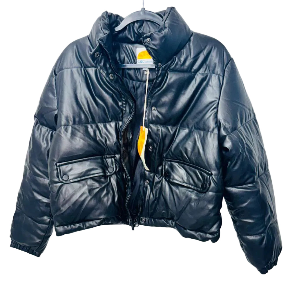 Women's C&C California black puffer jacket Size L new