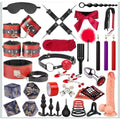 36PC Adult Bondage Set Restraints Cuffs Rope Gag Plug Flogger