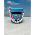 Cute Cartoon Lip Gloss Set w/ Blue Stitch Style Cosmetic Bag & Pearl Handle 12pk