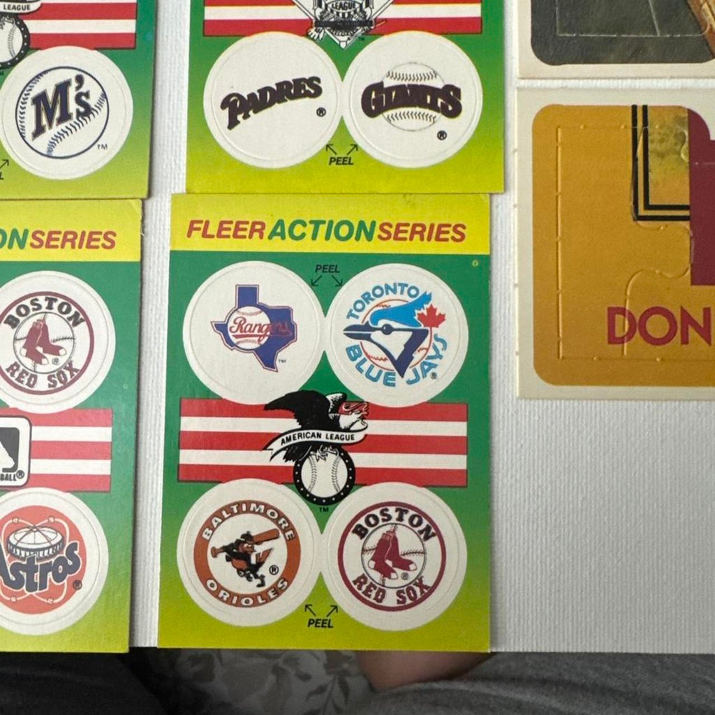 Fleer action series mlb stickers