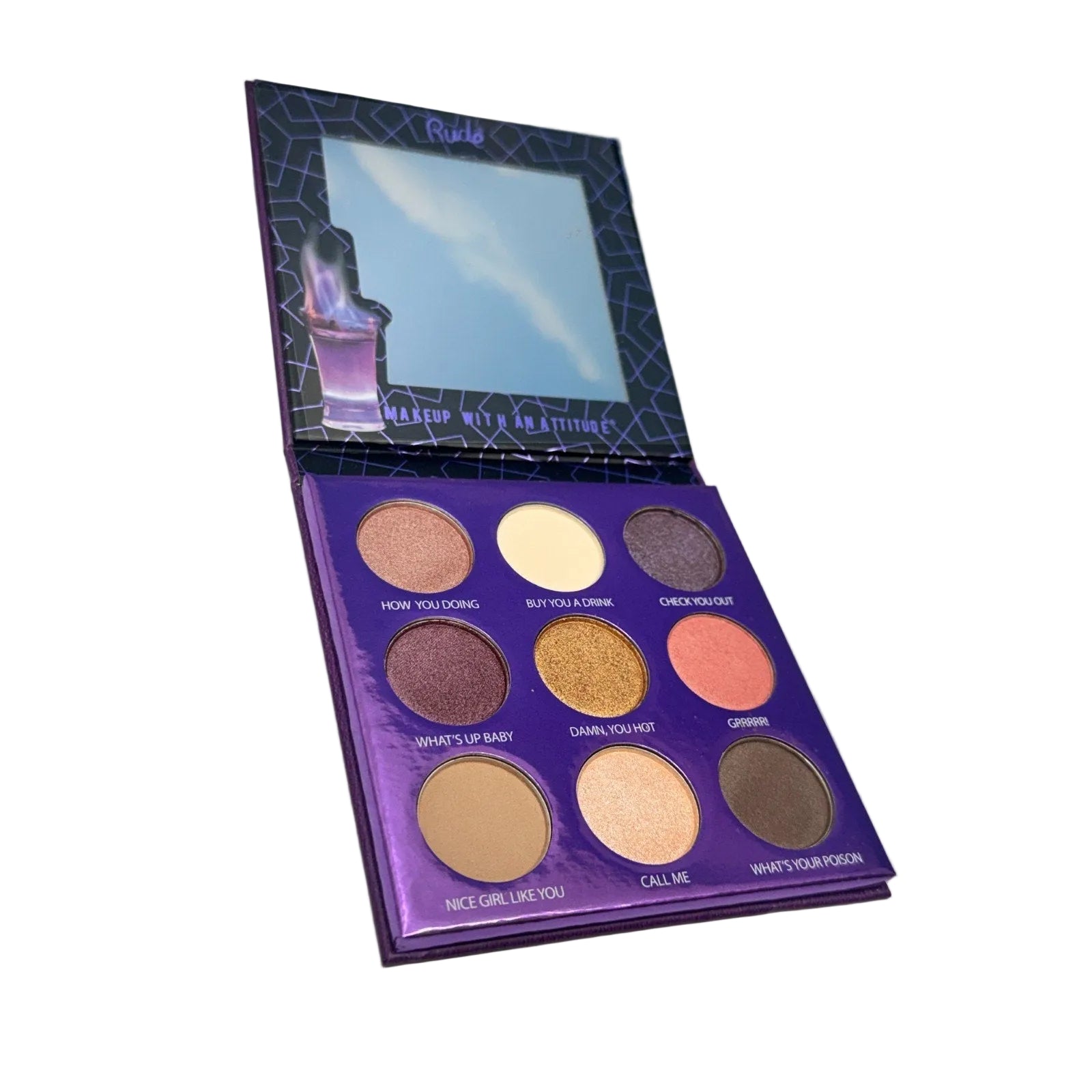 Rude Cosmetics Sex On The Beach 9 Color Eyeshadow Palette Pigment Shades set of2