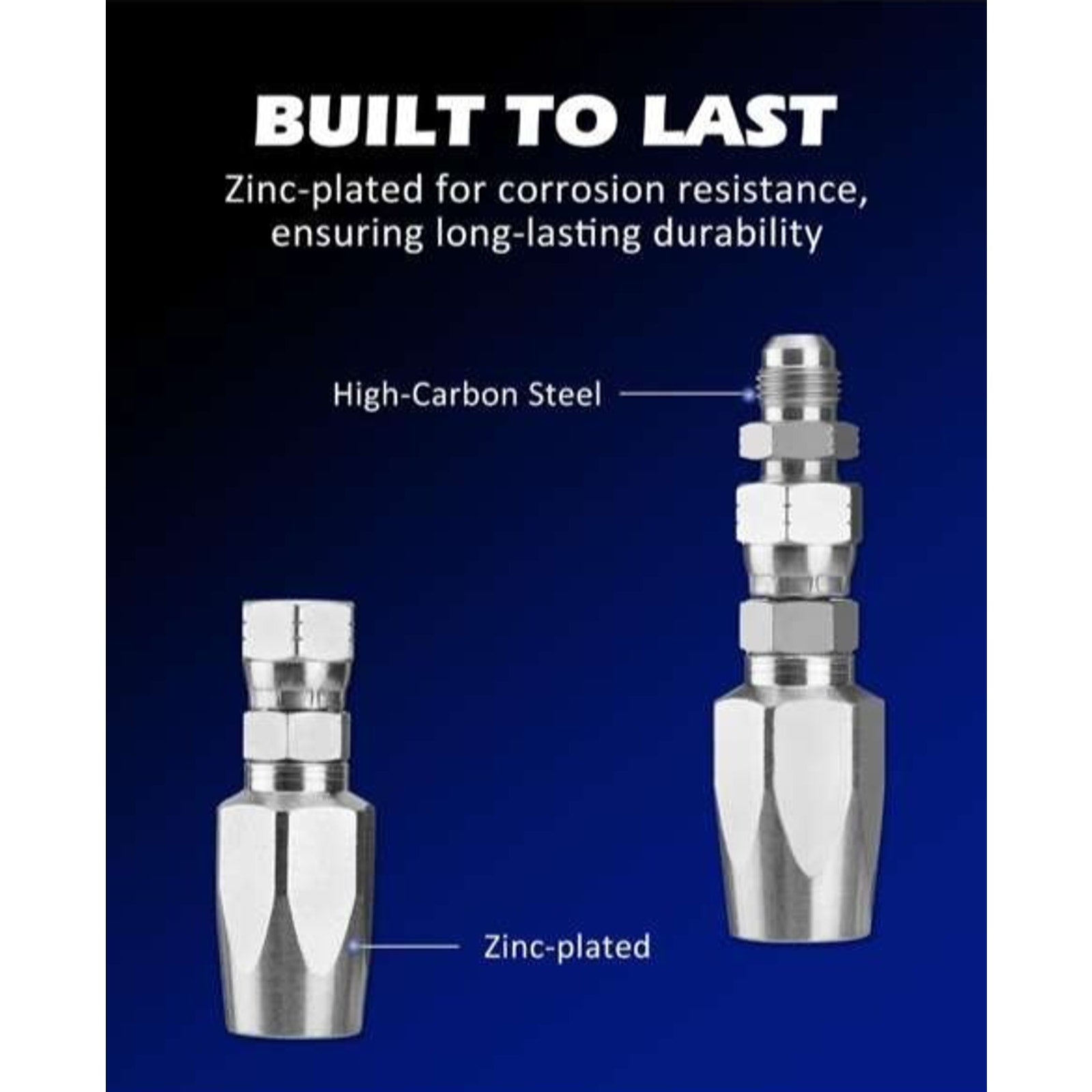 2x Hydraulic Hose Repair Kits - 3/8 ID 2-Wire Hose Reusable Field Repair Fitting