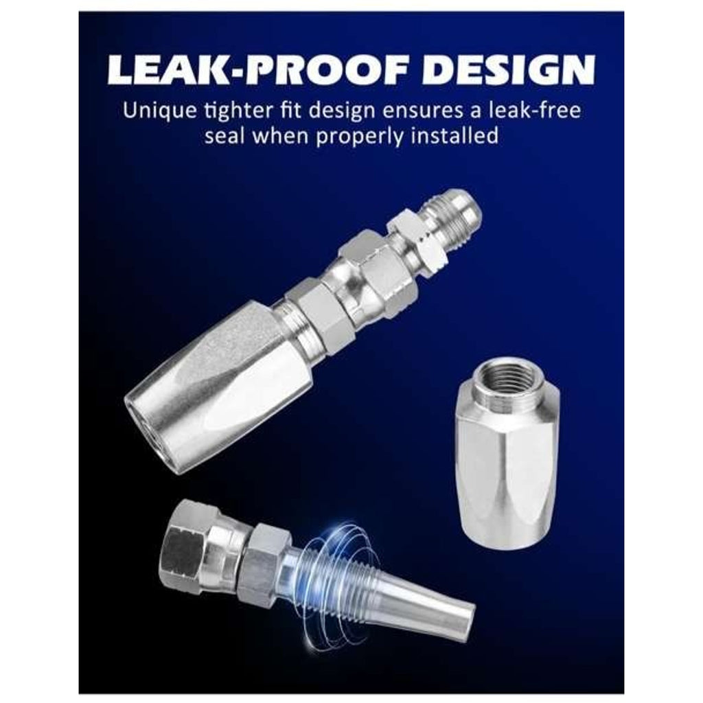 2x Hydraulic Hose Repair Kits - 3/8 ID 2-Wire Hose Reusable Field Repair Fitting
