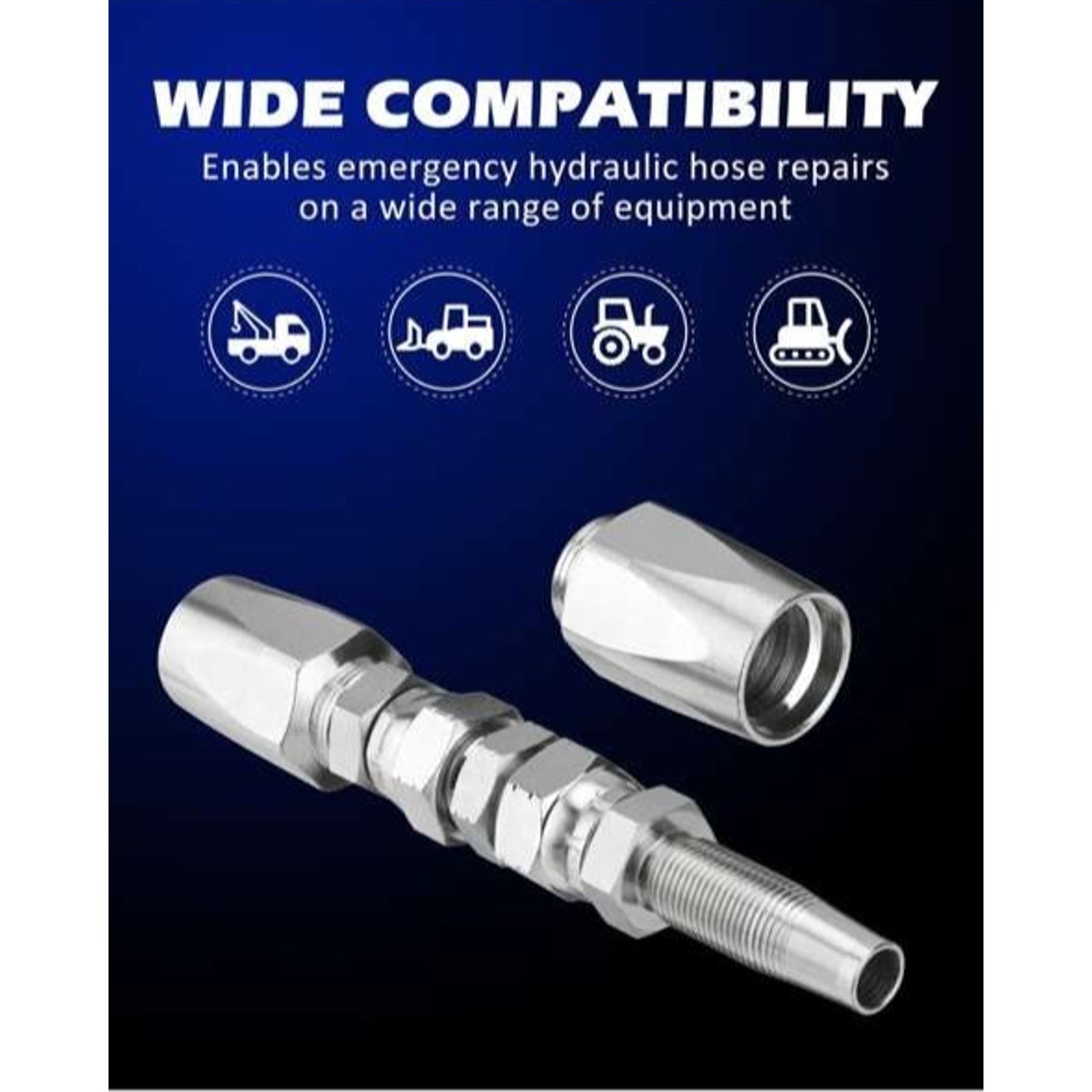 2x Hydraulic Hose Repair Kits - 3/8 ID 2-Wire Hose Reusable Field Repair Fitting