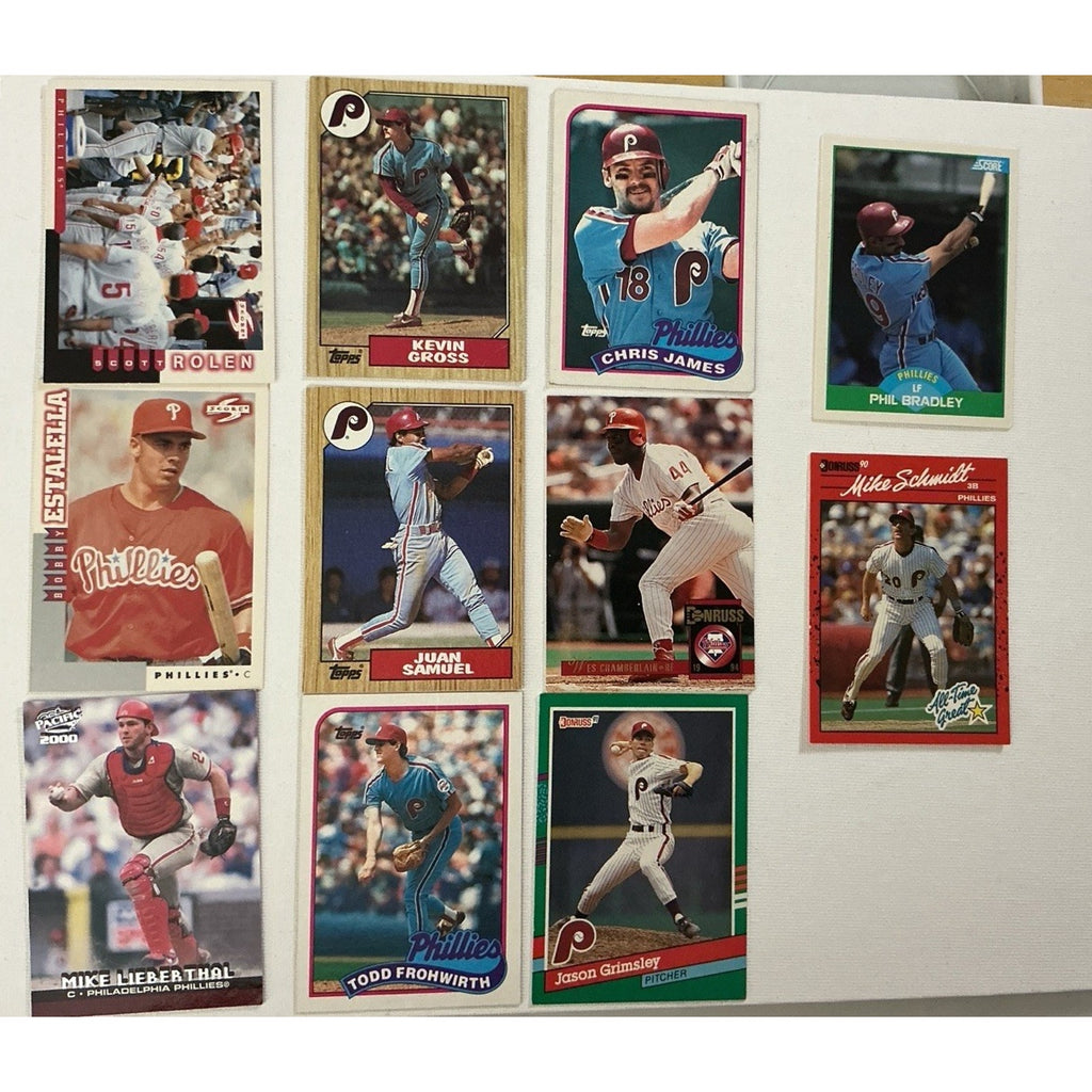 Philadelphia Phillies Card Lot (58) Schmidt Rolen Rollins Schilling Dykstra MLB