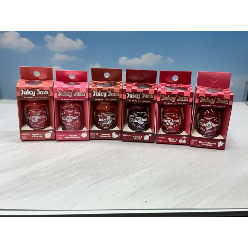RMT Juicy Jam Glossy Lip Lacquer Swipe generously onto lips for a glossy 0.12oz pk/6