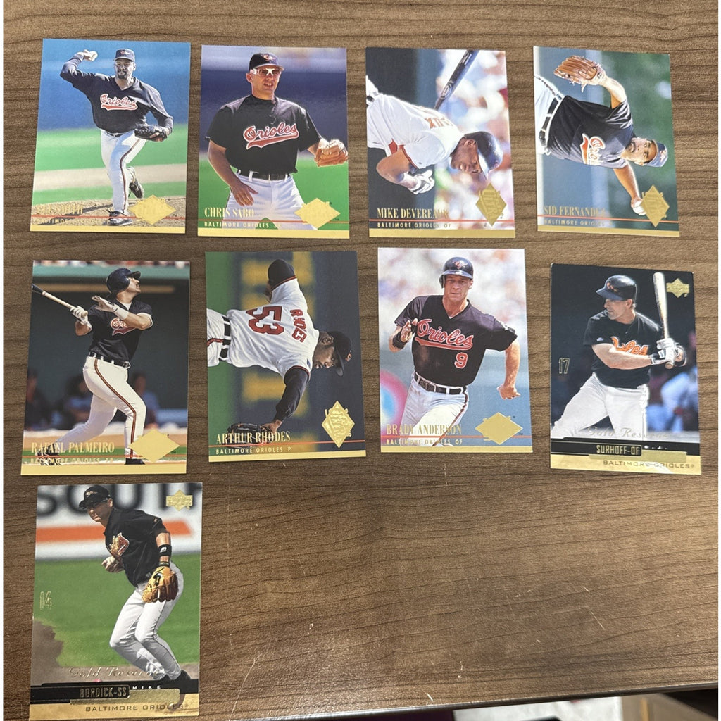 Lot of 57 Baltimore Orioles MLB Topps Baseball Trading Cards assorted 1980-1992