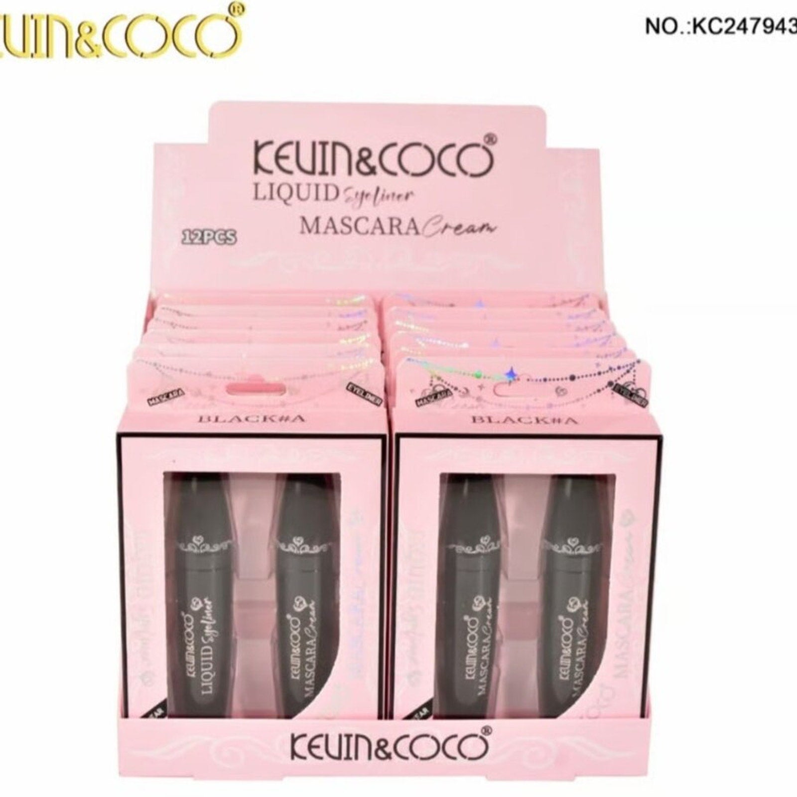 Kevin & Coco Mascara/Liquid Eyeliner Set (brown #B )-New In Box WATERPROOF