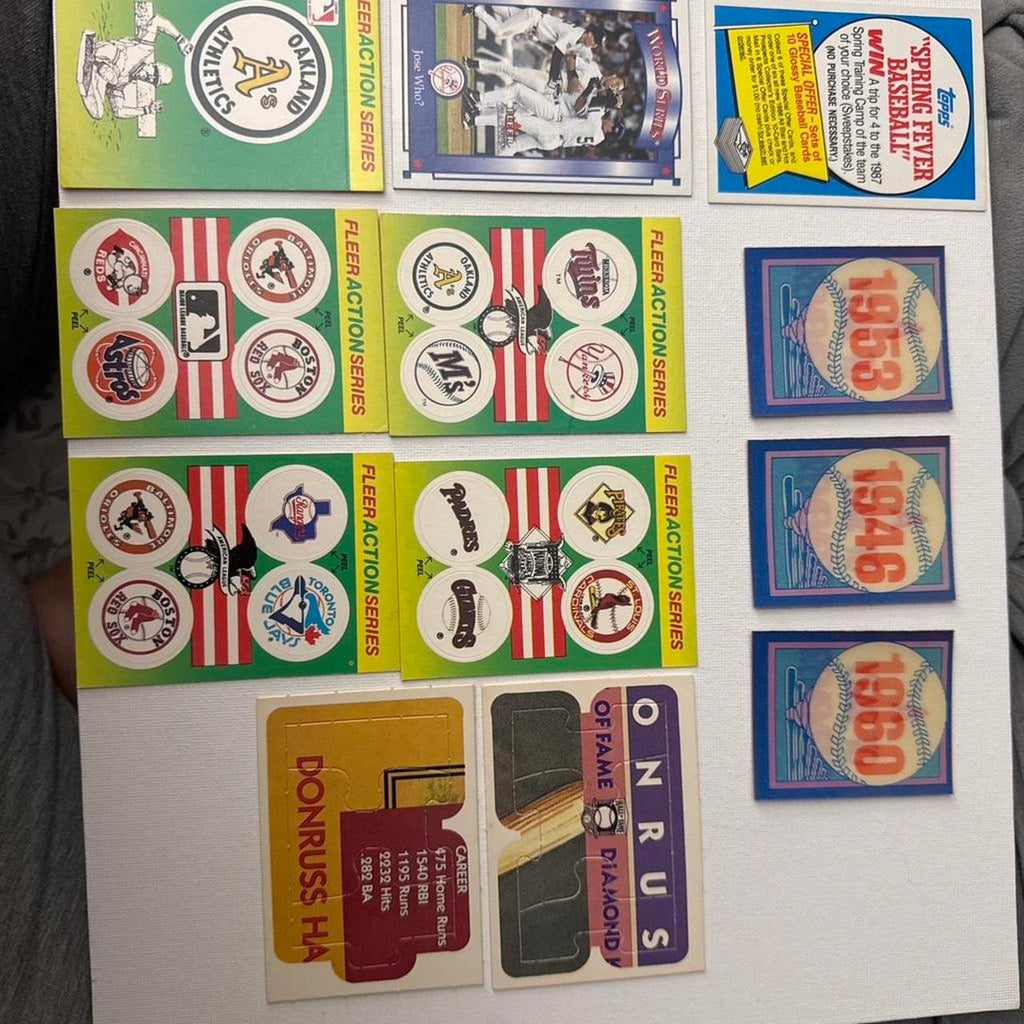 Fleer action series mlb stickers