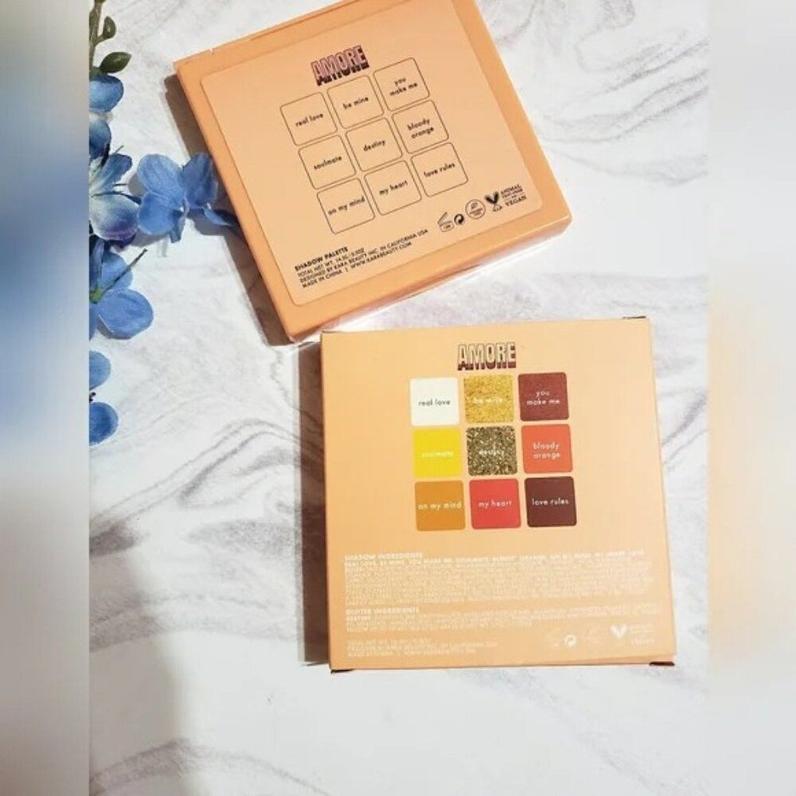 Amore Eyeshadow Palette – 9 Colors Highly Pigmented Glitter & Matte Eyeshadow